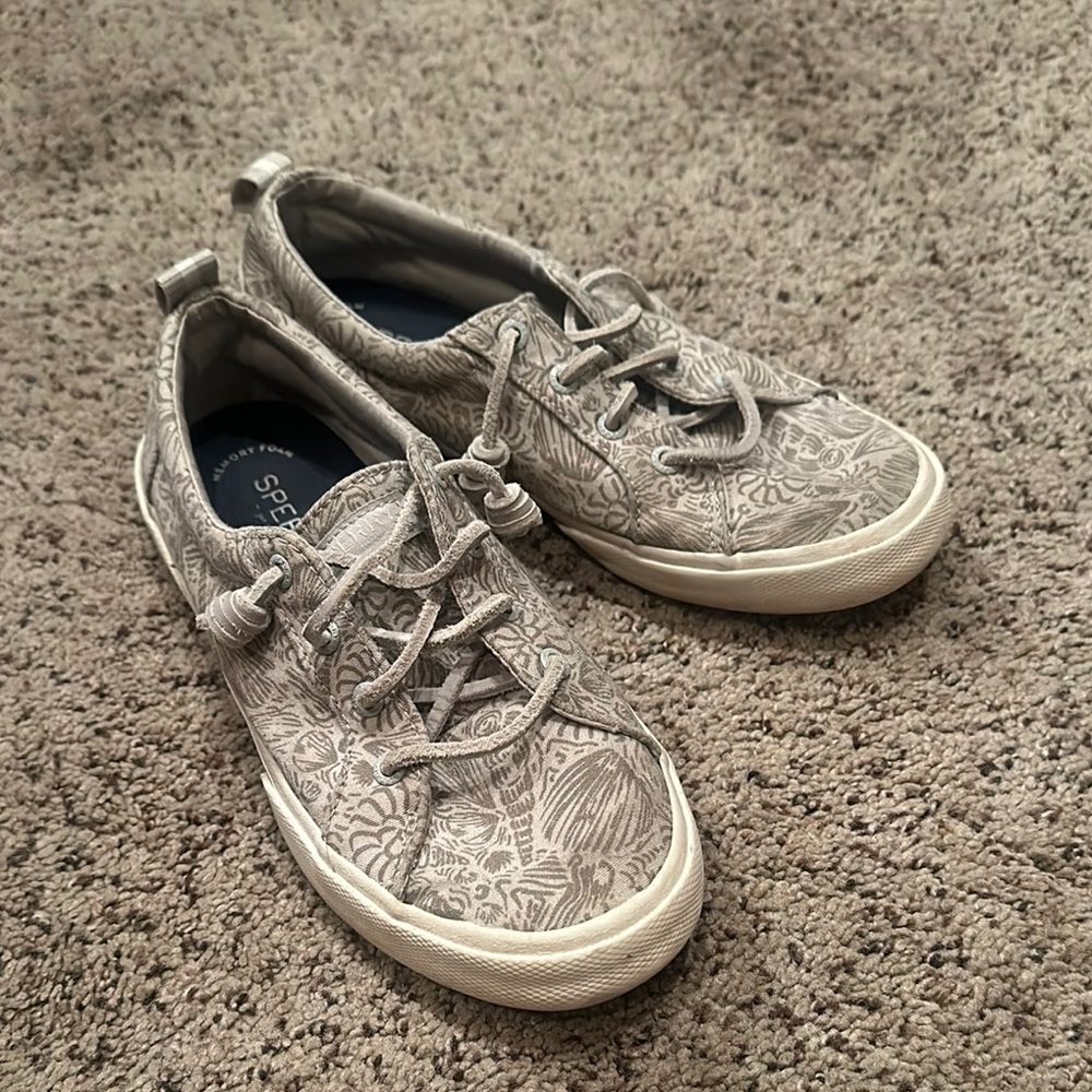 Sperry Gray Canvas Sneakers with Rubber Sole